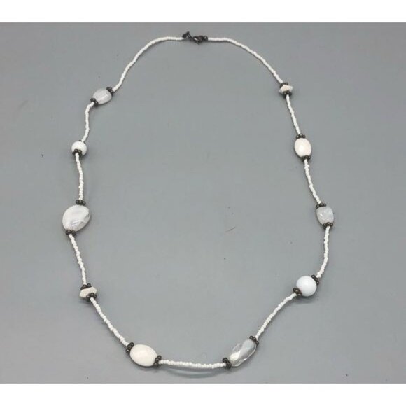 Bead small big marble sheer black white necklace costume jewelry hook READ - Picture 1 of 6